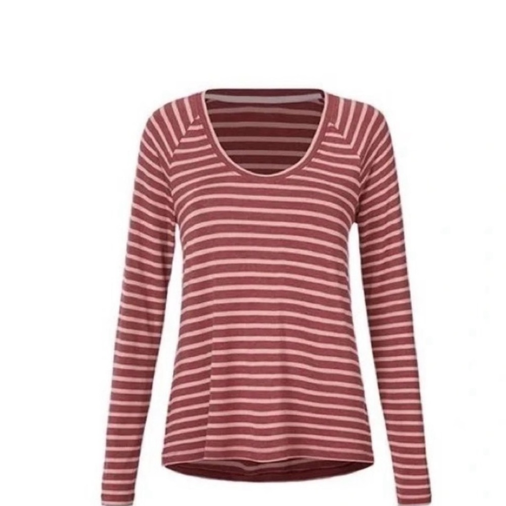 Cabi Scoop Striped Long Sleeve Top - Pink